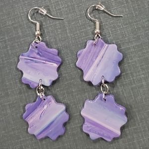 Purple polymer clay earrings